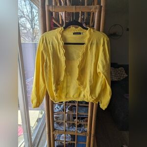 Yellow Ruffle Cardigan